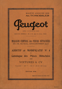Catalogue 1934 pièces détachées 201 201T 201E 201L