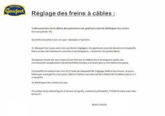 Réglage freins à câbles