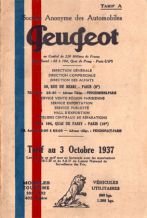 Disparition des 01 au catalogue - Octobre 1937