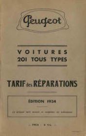 Tarifs réparations 201 edit. 1934