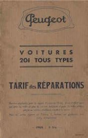 Tarifs réparations 201 edit. 05/1933